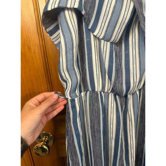 Luxology Womens Size 8 14x52 Cold-Shoulder Maxi Dress Striped Flowy Summer Dress - Picture 3 of 8